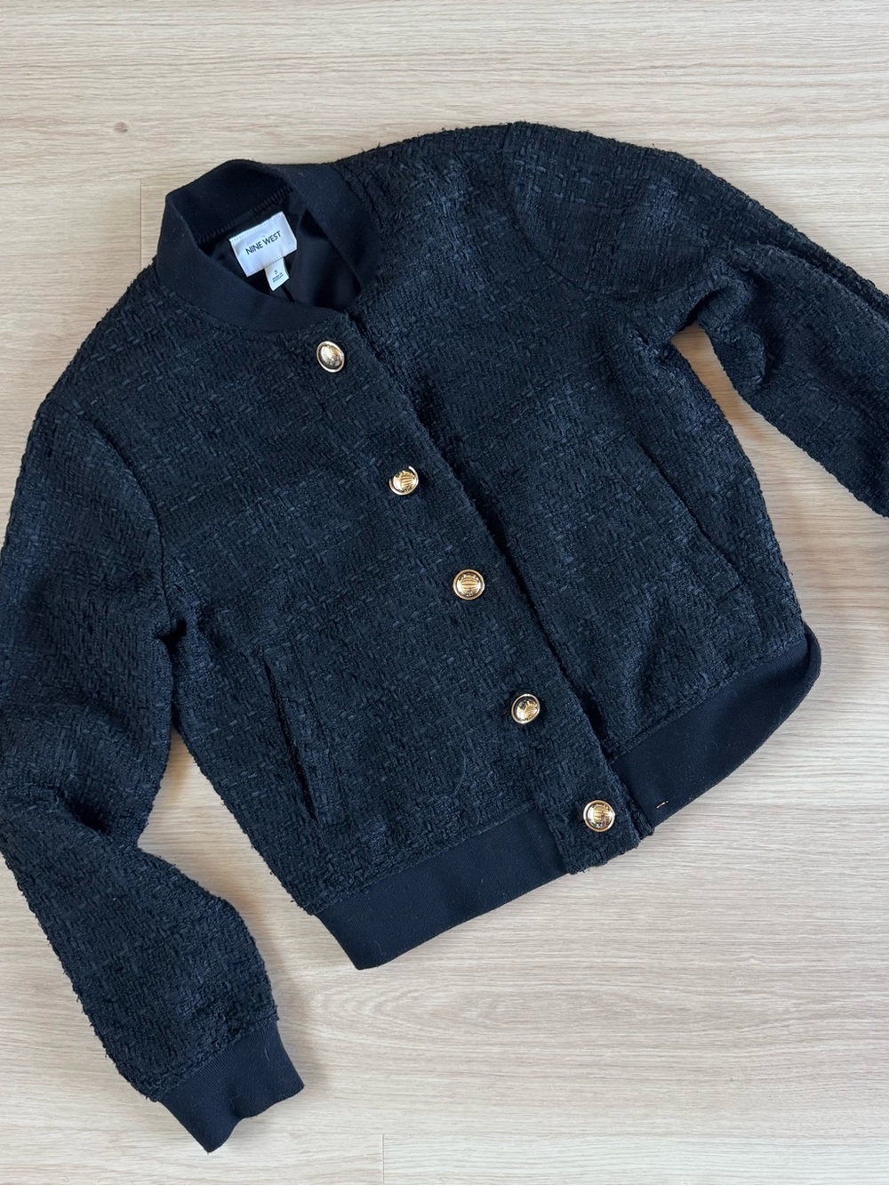 Women's Nine West Button Front Bomber Jacket